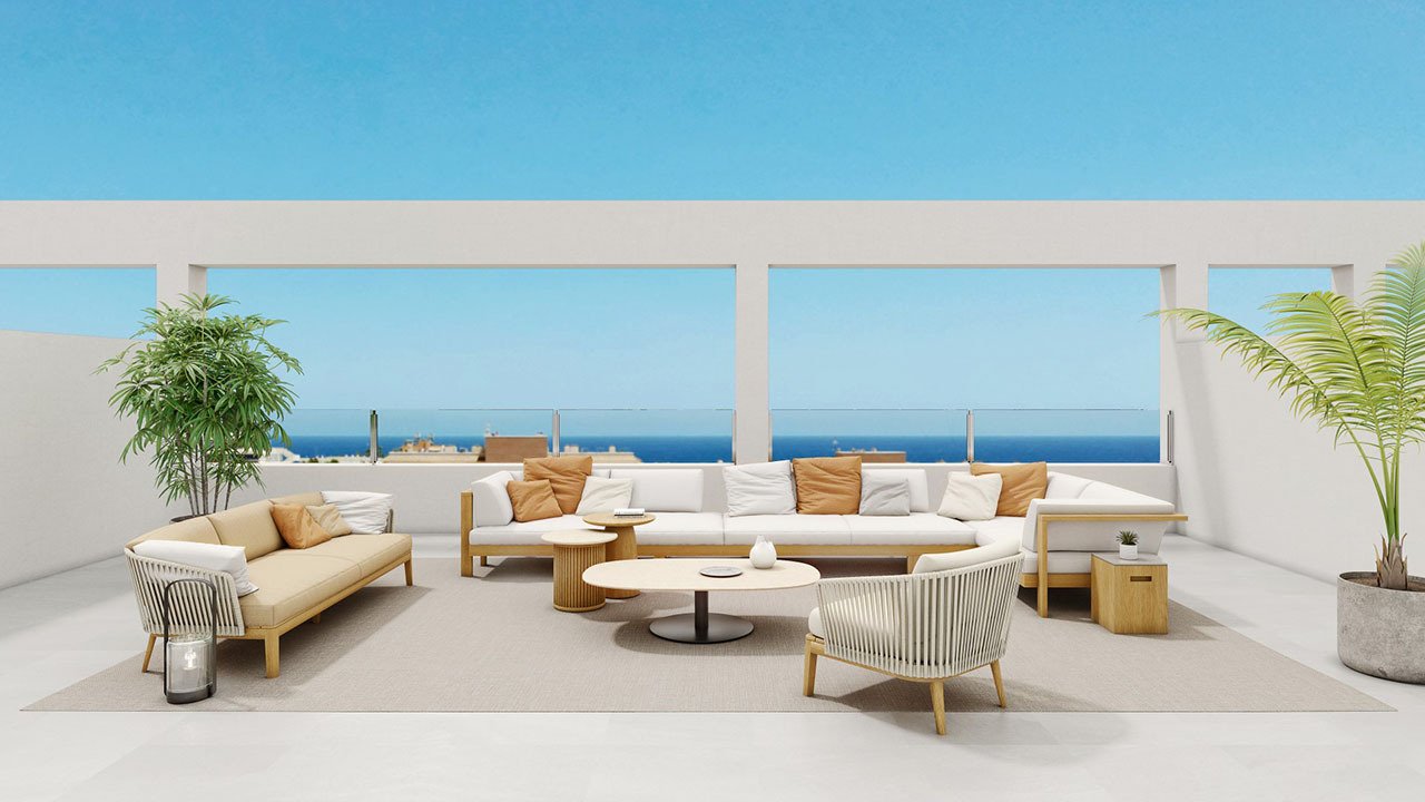 Penthouse-Wohnungen mit 3 Schlafzimmern, 2 Bädern, Vorinstallation Klimaanlage, Kfz-Stellplatz und Gemeinschaftspool nur 700 m vom Strand - 2