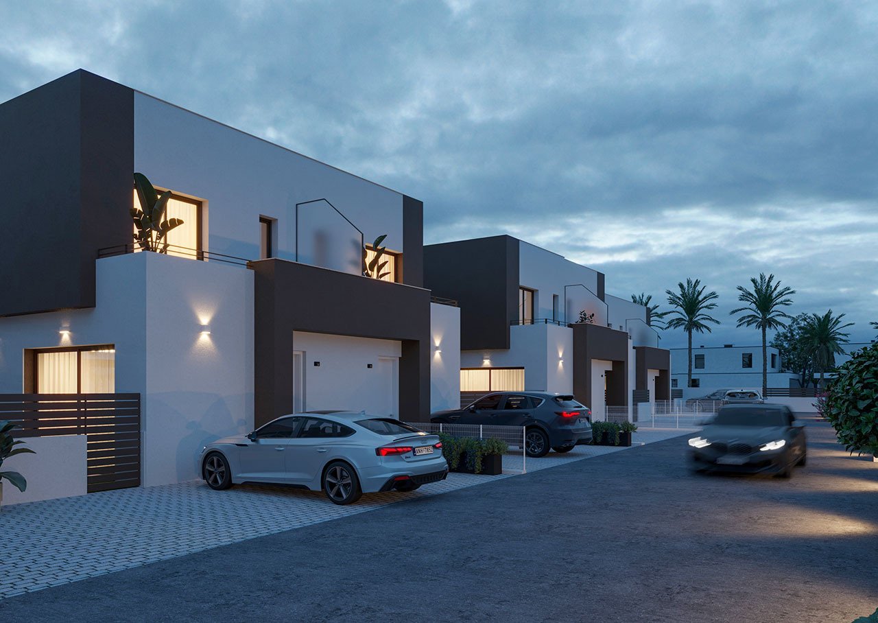 Moderne Doppelhaus-Villen mit 3 Schlafzimmern, 3 Bädern und Gemeinschaftspool nur 500 m vom kilometerlangen Sandstrand - 20