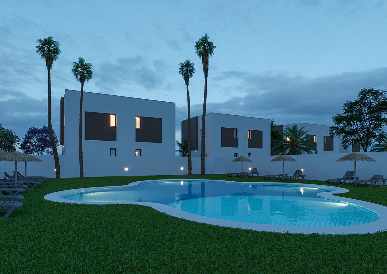 Moderne Doppelhaus-Villen mit 3 Schlafzimmern, 3 Bädern und Gemeinschaftspool nur 500 m vom kilometerlangen Sandstrand - 19