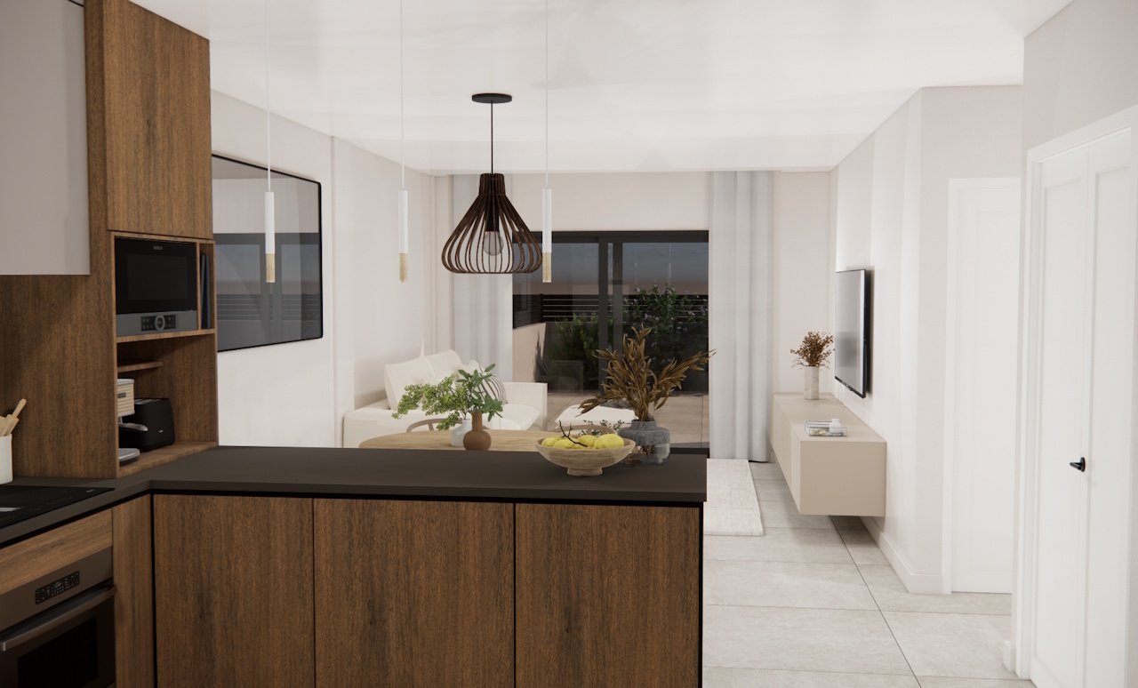 Obergeschoss-Wohnungen mit 2 Schlafzimmern, 2 Bädern, Dachterrasse, Vorinstallation Klimaanlage, Fußbodenheizung in Bädern und optionalem Whirlpool - 7
