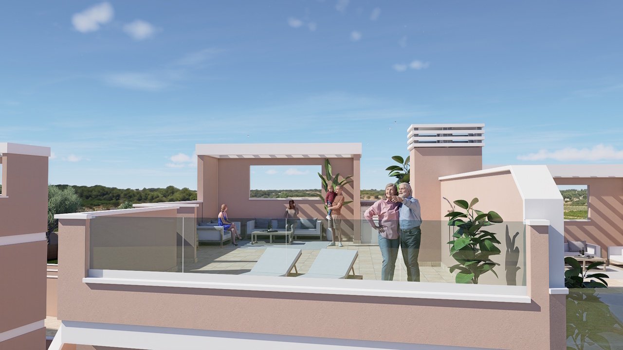 Obergeschoss-Wohnungen mit 3 Schlafzimmern, 2 Bädern, Dachterrasse, Meerblick, Kfz-Stellplatz und Gemeinschaftspool im Lo Romero-Golfkomplex - 17