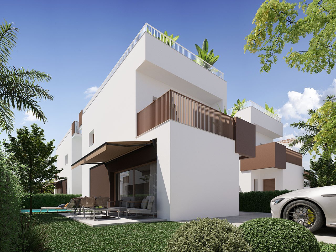 Moderne Villen mit 3 Schlafzimmern, 3 Bädern und Privatpool nur 500 m vom kilometerlangen Sandstrand - 2