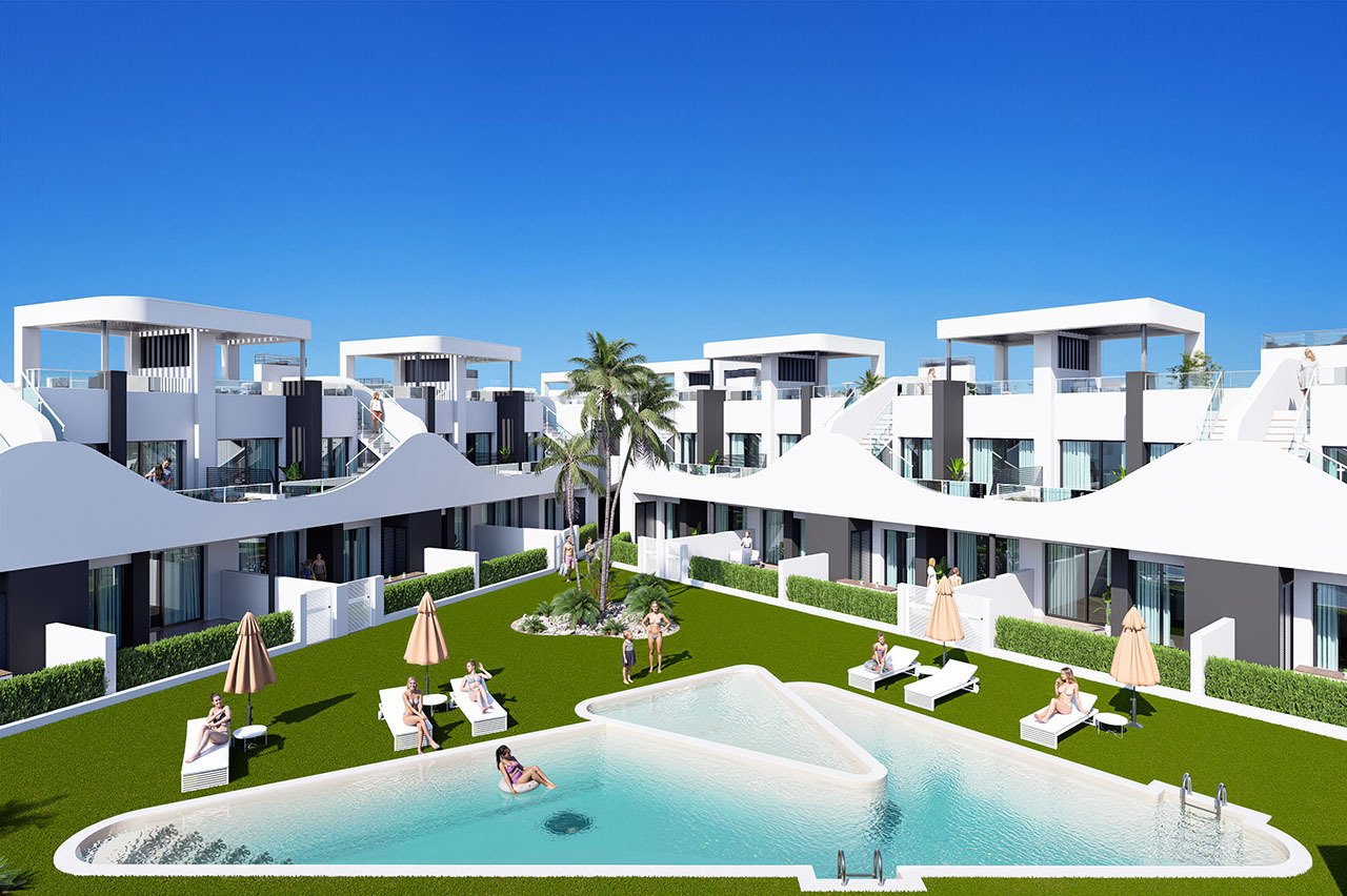 Obergeschoss-Wohnungen mit 2 Schlafzimmern, 2 Bädern, Dachterrasse, Kfz-Stellplatz und Gemeinschaftspool - 2