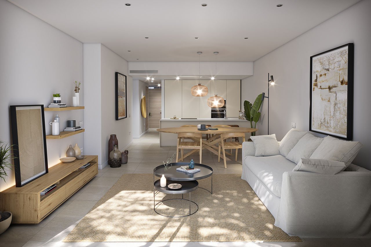 Appartements mit 3 Schlafzimmern, 2 Bädern, Klimaanlage, Fußbodenheizung in Bädern, Gemeinschaftspool und Kfz-Stellplatz nur 100 m vom Meer - 7