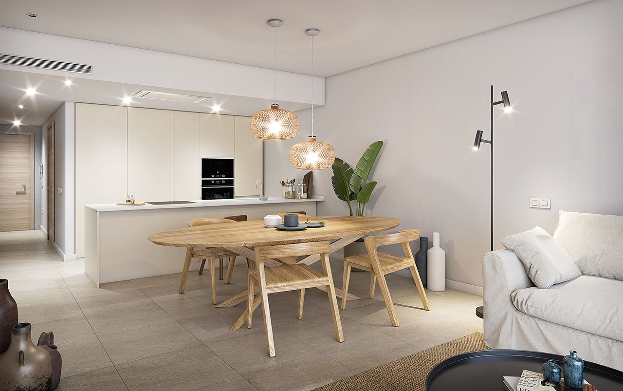 Appartements mit 3 Schlafzimmern, 2 Bädern, Klimaanlage, Fußbodenheizung in Bädern, Gemeinschaftspool und Kfz-Stellplatz nur 100 m vom Meer - 6