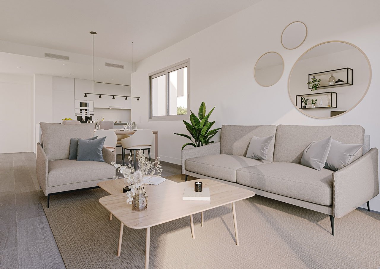 Appartements mit 2 Schlafzimmern, 2 Bädern, Fußbodenheizung in Bädern, Klimaanlage und Gemeinschaftspool nur 300 m vom Strand - 5