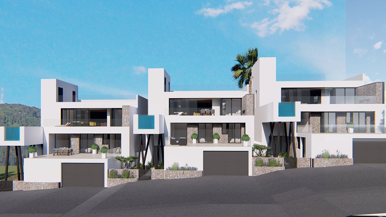 Großzügige und exklusive Villen mit 3 Schlafzimmern, 3 Bädern, Gäste-WC, Infinity-Pool, Garage/Keller und Meerblick - 3
