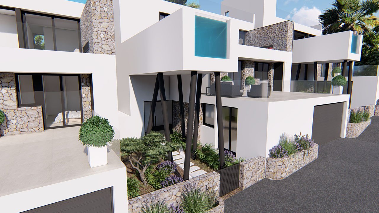 Großzügige und exklusive Villen mit 3 Schlafzimmern, 3 Bädern, Gäste-WC, Infinity-Pool, Garage/Keller und Meerblick - 4