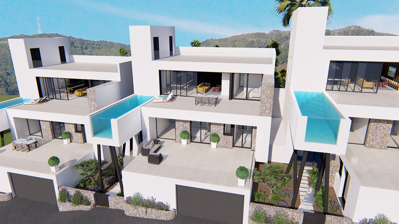Großzügige und exklusive Villen mit 3 Schlafzimmern, 3 Bädern, Gäste-WC, Infinity-Pool, Garage/Keller und Meerblick - 1