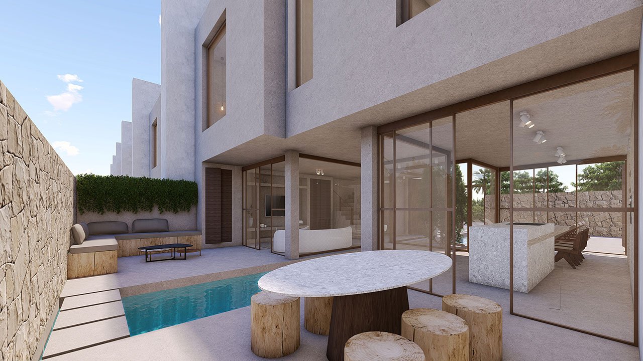 Einzigartige Reihenvillen mit 3 Schlafzimmern, 2 Bädern, Gäste-WC, Dachterrasse und Privatpool - 3