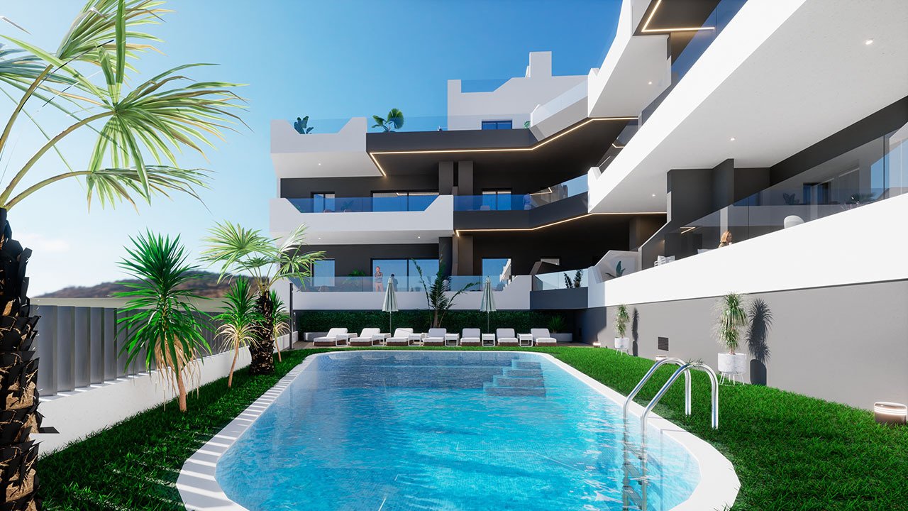 Appartements mit 4 Schlafzimmern, 2 Bädern, Einbauküchen mit Elektrogeräten und Gemeinschaftspool - 1