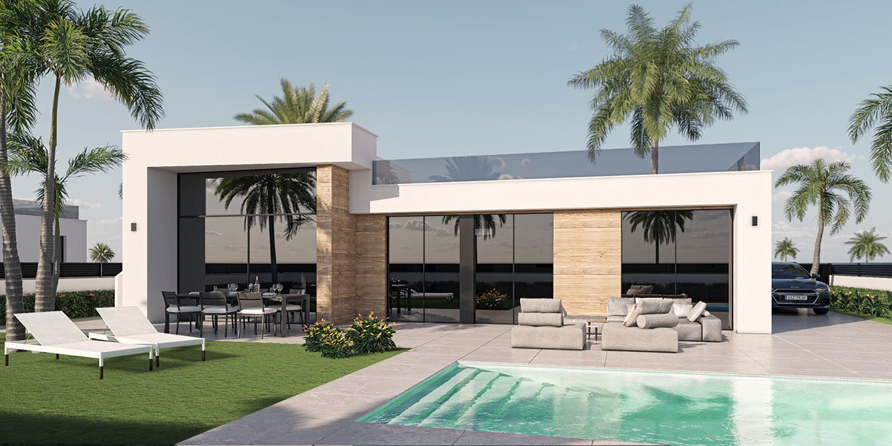 Villen mit 3 Schlafzimmern, 2 Bädern, Dachterrasse, Vorinstallation Klimaanlage und Privatpool im Condado de Alhama Golf Resort - 1