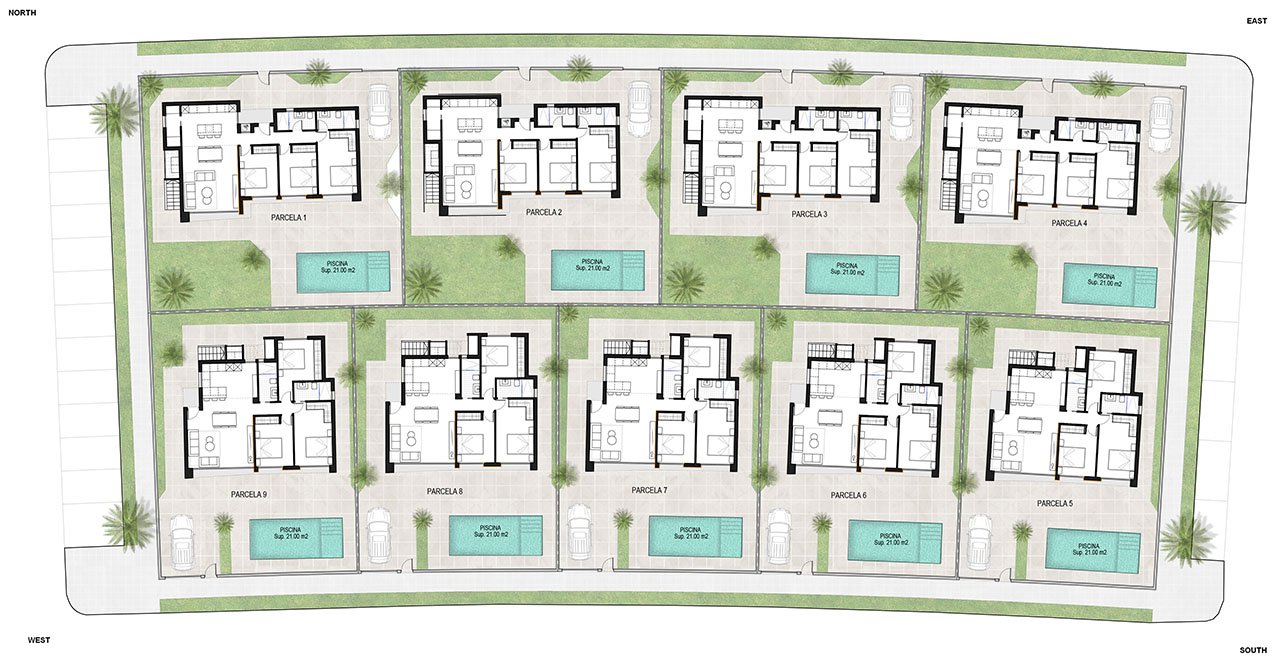 Villen mit 3 Schlafzimmern, 2 Bädern, Dachterrasse, Vorinstallation Klimaanlage und Privatpool im Condado de Alhama Golf Resort - 3