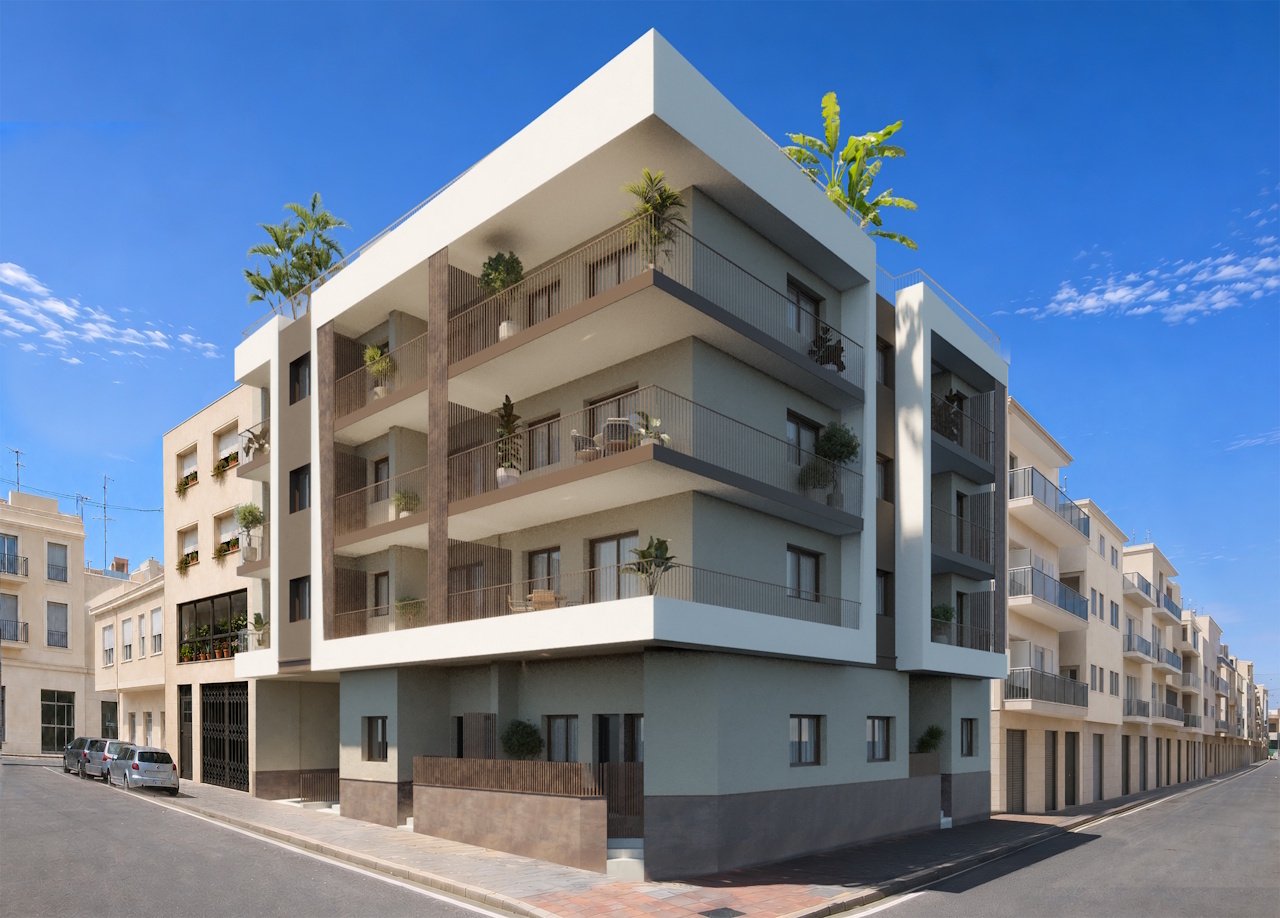 Penthouse-Wohnungen mit 2 Schlafzimmern, 2 Bädern, Vorinstallation Klimaanlage und Gemeinschaftspool nur 500 m vom Strand - 1
