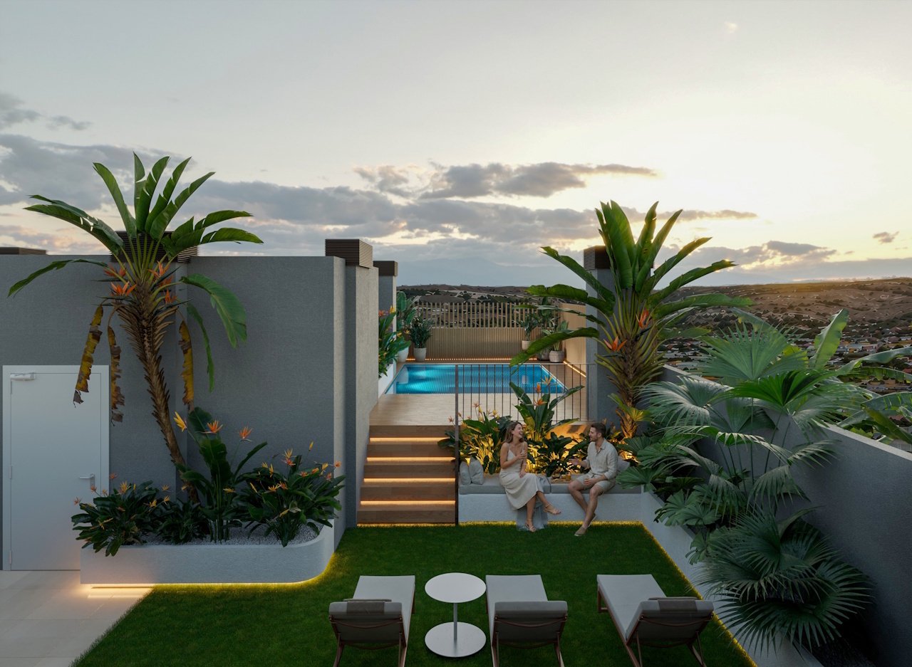 Penthouse-Wohnungen mit 2 Schlafzimmern, 2 Bädern, Vorinstallation Klimaanlage und Gemeinschaftspool nur 500 m vom Strand - 7