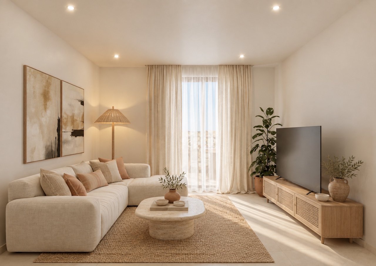 Penthouse-Wohnungen mit 2 Schlafzimmern, 2 Bädern, großer Terrasse, Vorinstallation Klimaanlage und Gemeinschaftspool nur 1 km vom Strand - 6