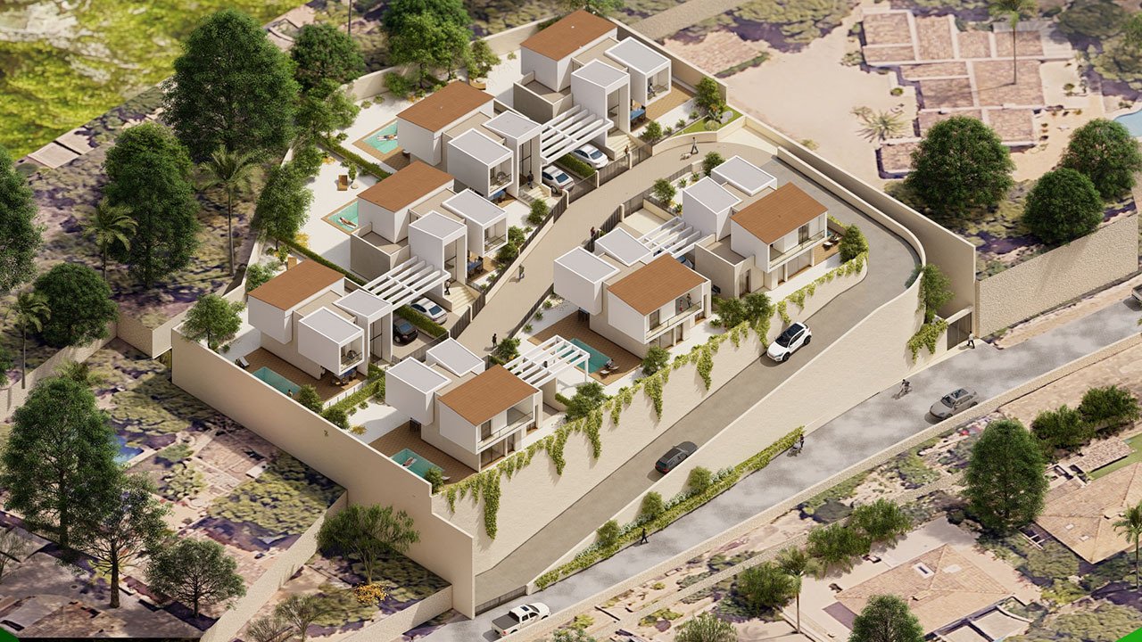 Villen mit 3 Schlafzimmern, 3 Bädern, Klimaanlage, Einbauküchen mit Elektrogeräten, Meerblick, Privatpool und Kfz-Stellplatz - 3