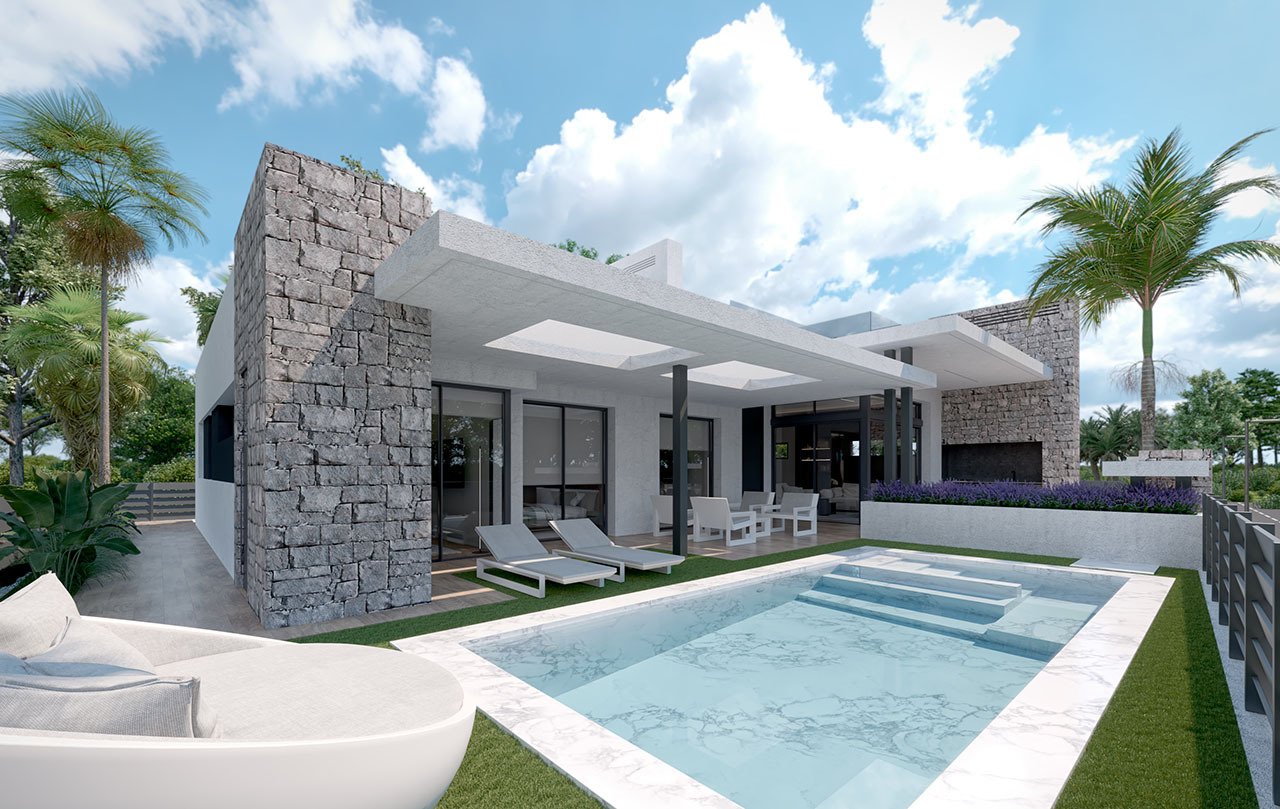 Villen mit 3 Schlafzimmern, 2 Bädern, 2 Gäste-WCs, Keller, Dachterrasse, Klimaanlage und Privatpool im wunderschönen Santa Rosalía Resort - 1