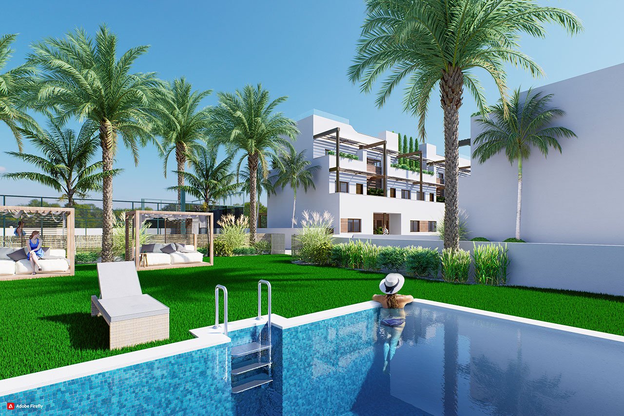 Erdgeschoss-Wohnungen mit 2 Schlafzimmern, 2 Bädern, Tiefgaragenstellplatz und Gemeinschaftspool nur 200 m vom Strand - 3