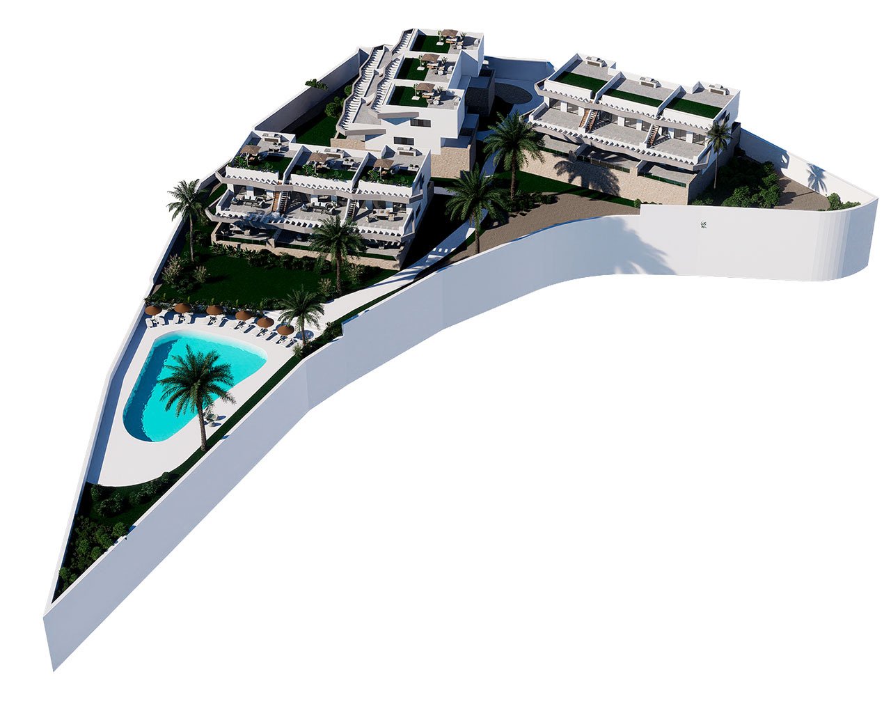 Erdgeschoss-Wohnungen mit 3 Schlafzimmern, 2 Bädern, großer Terrasse, Gemeinschaftspool und Meerblick - 13