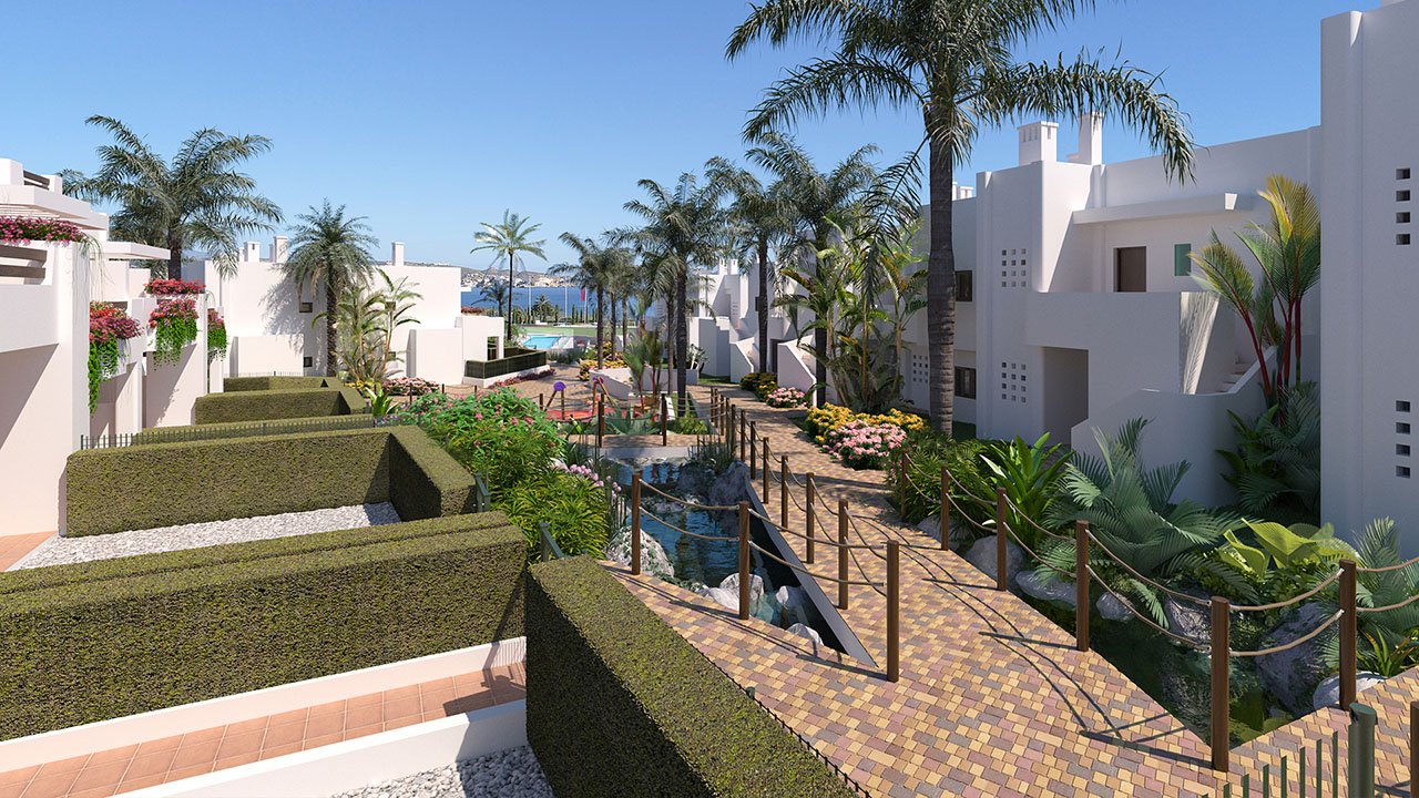Obergeschoss-Wohnungen mit 2 Schlafzimmern, 1 - 2 Bädern, Dachterrasse, Tiefgaragenstellplatz und Gemeinschaftspool in erster Linie am Strand - 4