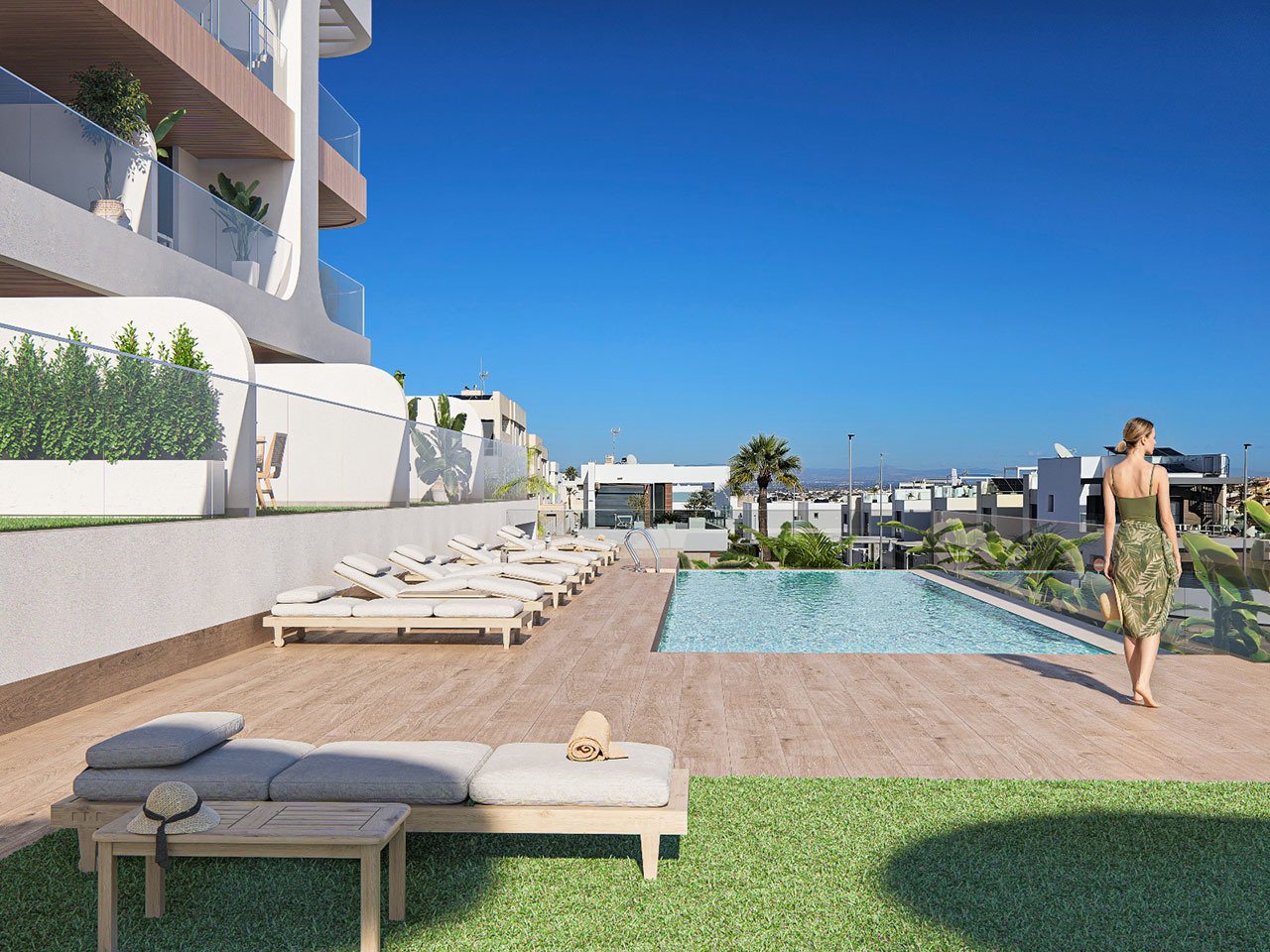 Penthouse-Wohnungen mit 3 Schlafzimmern, 2 Bädern, Dachterrasse, Tiefgaragenstellplatz und Gemeinschaftspool - 2