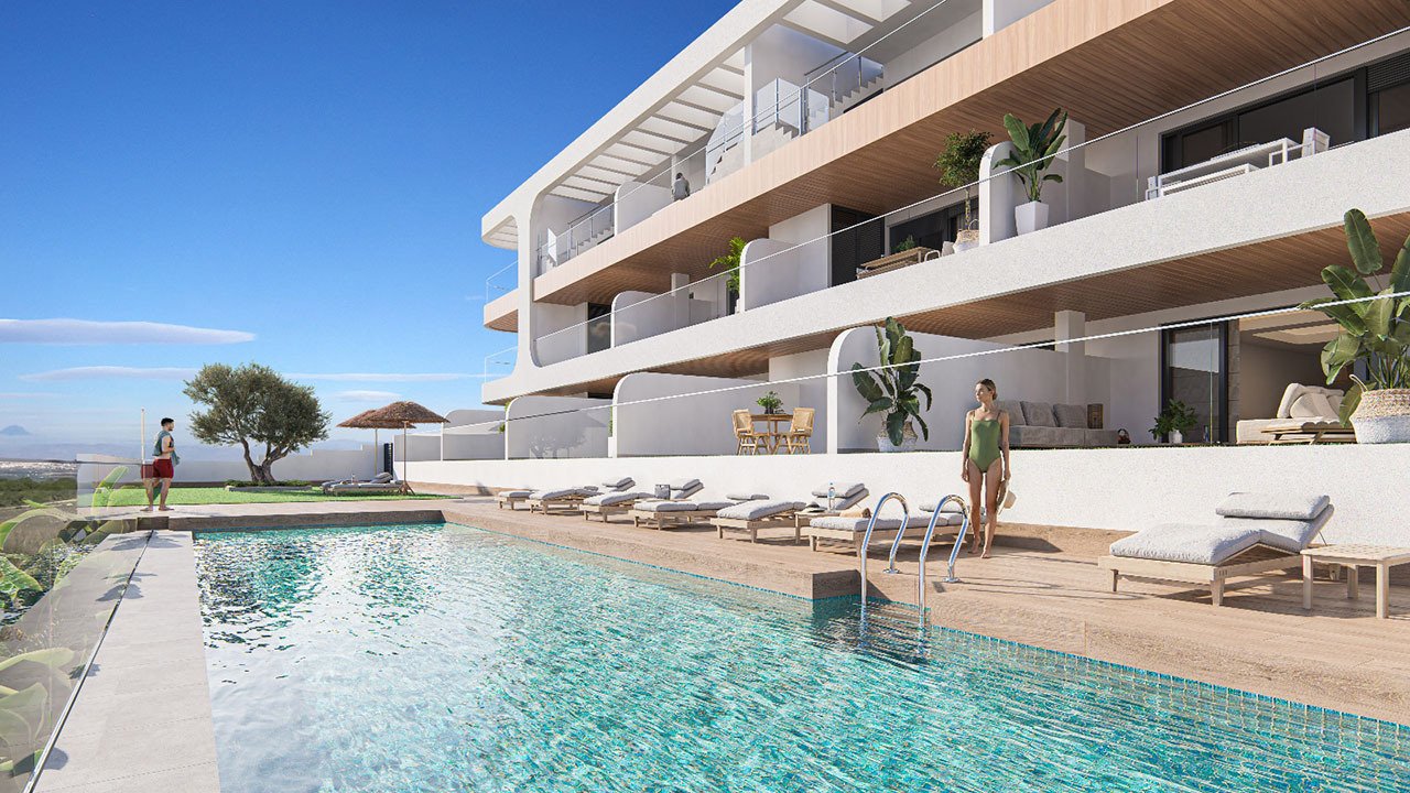 Penthouse-Wohnungen mit 3 Schlafzimmern, 2 Bädern, Dachterrasse, Tiefgaragenstellplatz und Gemeinschaftspool - 1