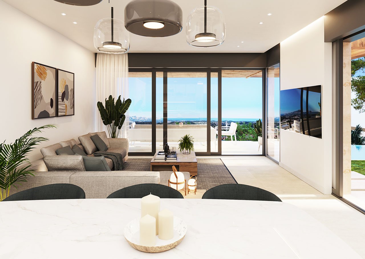 Eingeschossige Villen mit 2 Schlafzimmern, 2 Bädern, optionaler Dachterrasse, Klimaanlage, Meerblick, Kfz-Stellplatz und Privatpool - 4