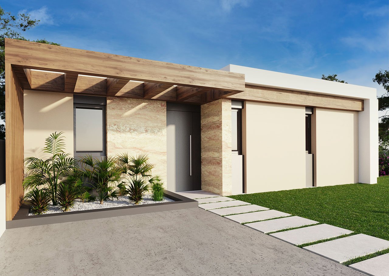 Eingeschossige Villen mit 2 Schlafzimmern, 2 Bädern, optionaler Dachterrasse, Klimaanlage, Meerblick, Kfz-Stellplatz und Privatpool - 3