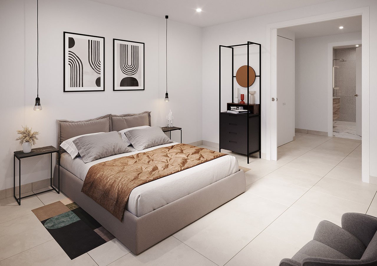 Appartements mit 2 Schlafzimmern, 2 Bädern, Vorinstallation Klimaanlage und Gemeinschaftspool nur 1 km vom Strand - 5