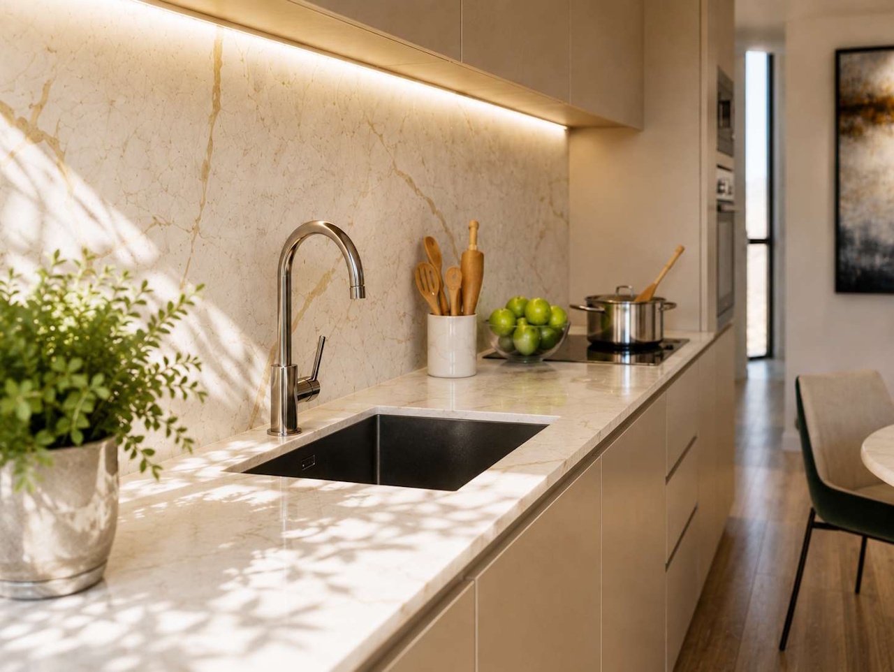 Appartements mit 2 Schlafzimmern, Klimaanlage, Fußbodenheizung in Bädern, Tiefgaragenstellplatz und Gemeinschaftspool nur 650 m vom Strand - 18