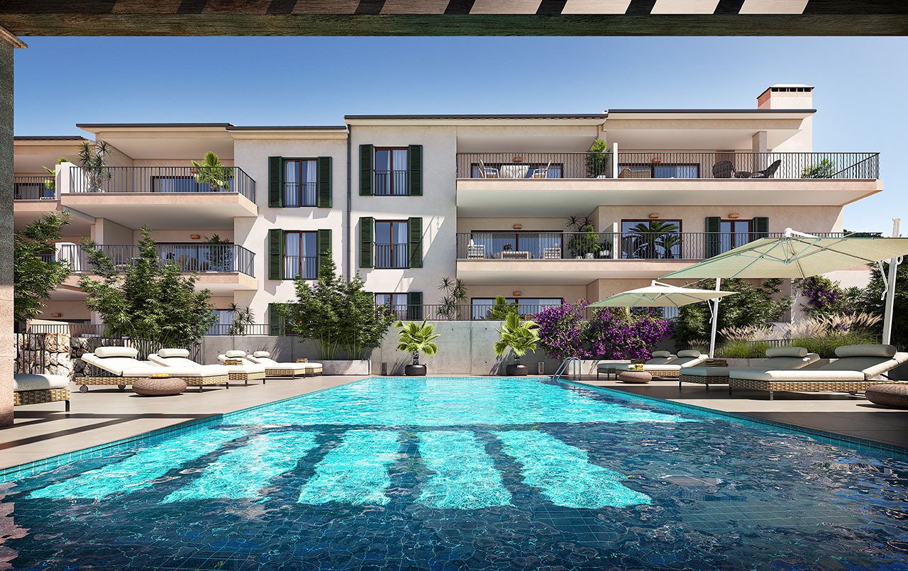 Reihenhäuser mit 2 Schlafzimmern, 2 Bädern, Klimaanlage, Gemeinschaftspool, Tiefgaragenstellplatz und Meerblick - 15