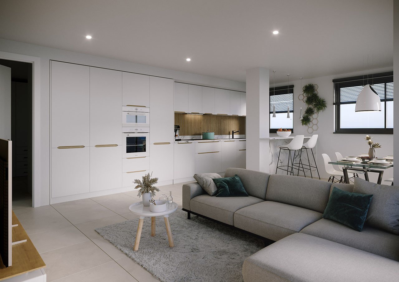 Penthouse-Wohnungen mit 2 Schlafzimmern, 2 Bädern, Dachterrasse, Vorinstallation Klimaanlage und Gemeinschaftspool nur 1 km vom Strand - 4