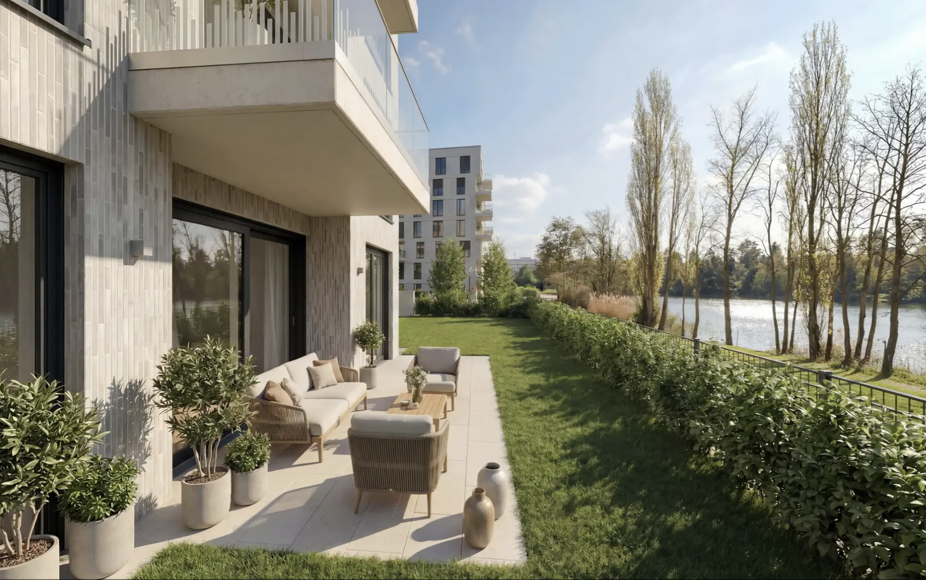 Modernes Wohnen am Wasser - 4-Zimmer-Wohnung mit Südterrasse und Privatgarten - 5