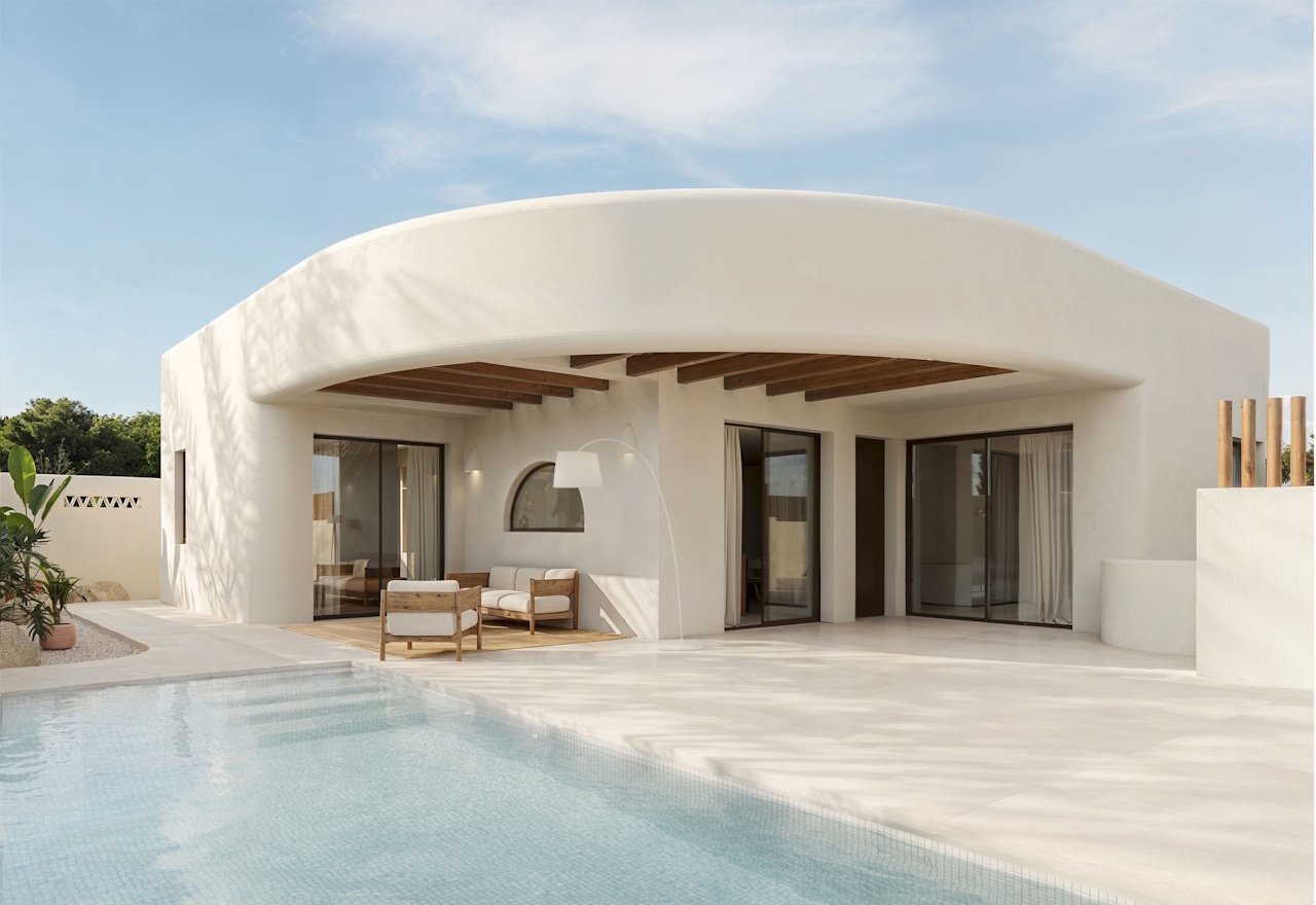 Eingeschossige Villen mit 3 Schlafzimmern, 2 Bädern, Gäste-WC, Privatpool und Kfz-Stellplatz im La Finca Resort - 1