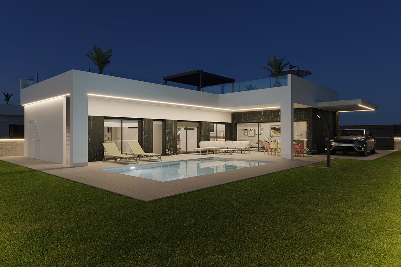 Villen mit 3 Schlafzimmern, 2 Bädern, Dachterrasse und Privatpool in wunderschöner Golfanlage - 3
