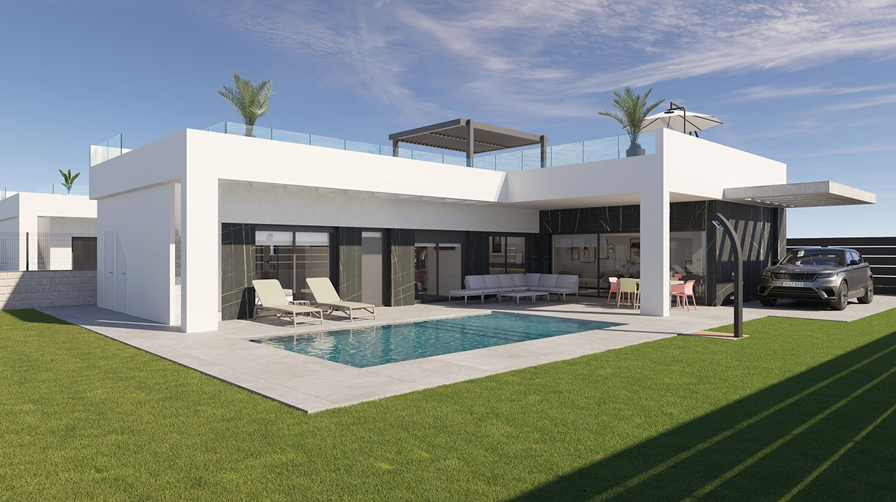 Villen mit 3 Schlafzimmern, 2 Bädern, Dachterrasse und Privatpool in wunderschöner Golfanlage - 1
