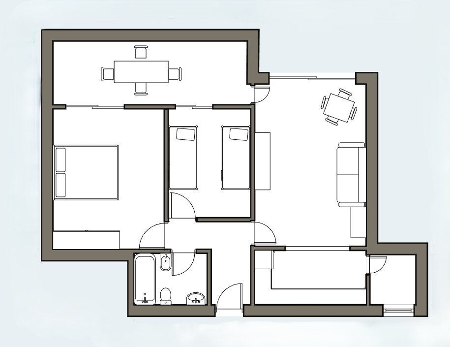 Wohnung mit 2 Schlafzimmern, 1 Badezimmer, Parkplatz und Gemeinschaftspool - 35