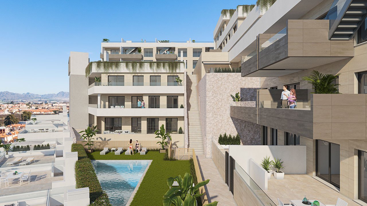 Appartements mit 3 Schlafzimmern, 2 Bädern, Tiefgaragenstellplatz und Gemeinschaftspool nur ca. 700 m vom Strand - 2