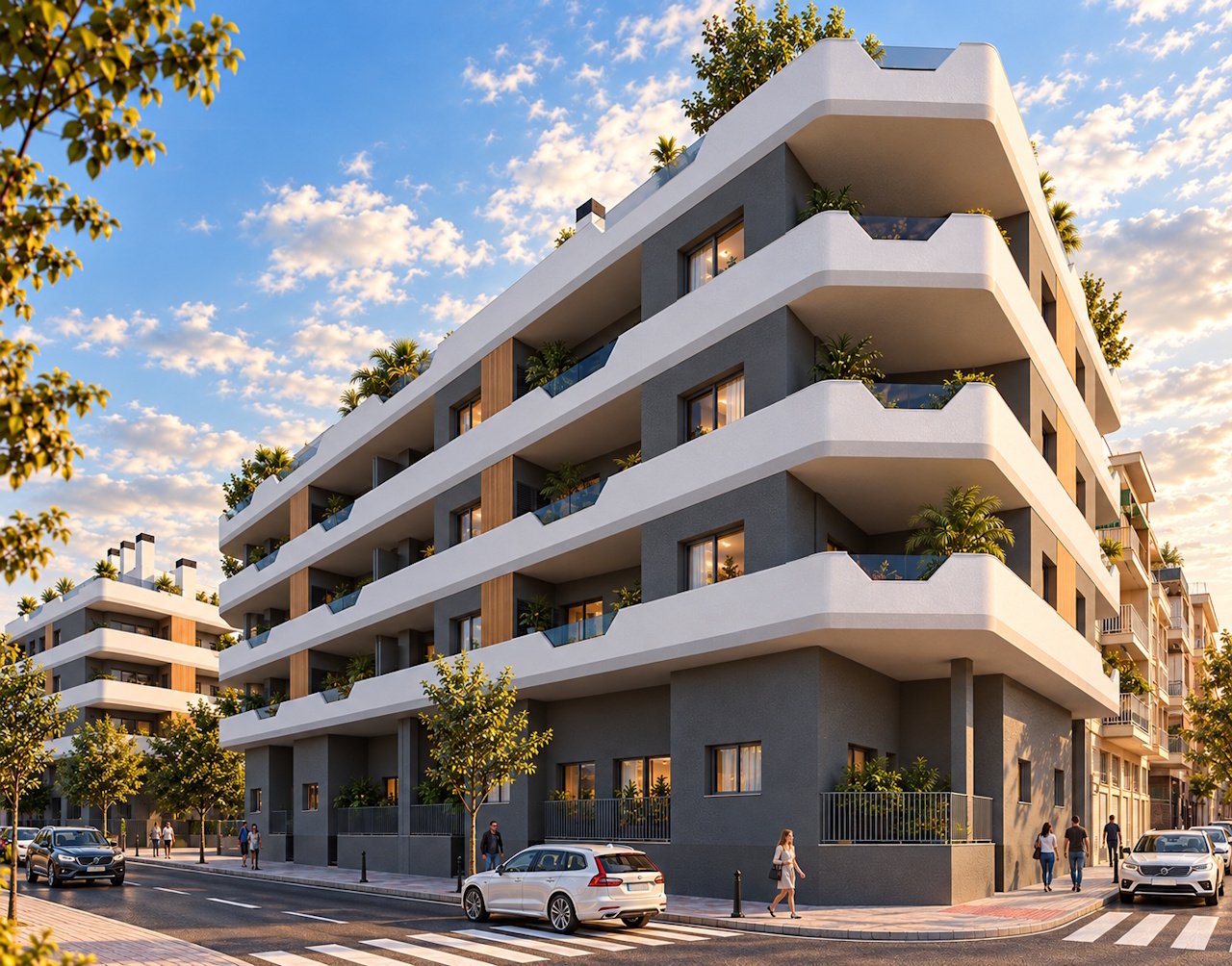 Penthouse-Wohnungen mit 1 Schlafzimmer, 1 Bad, großer Terrasse, Vorinstallation Klimaanlage und Gemeinschaftspool nur 1 km vom Strand - 3