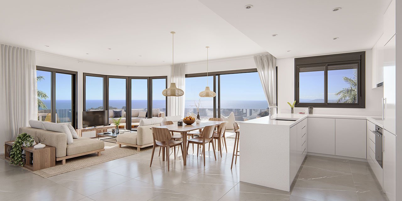Fantastische Wohnungen mit 3 Schlafzimmern, 2 - 3 Badezimmern, Klimaanlage, Tiefgaragenstellplatz, Gemeinschaftspool und Meerblick - 6