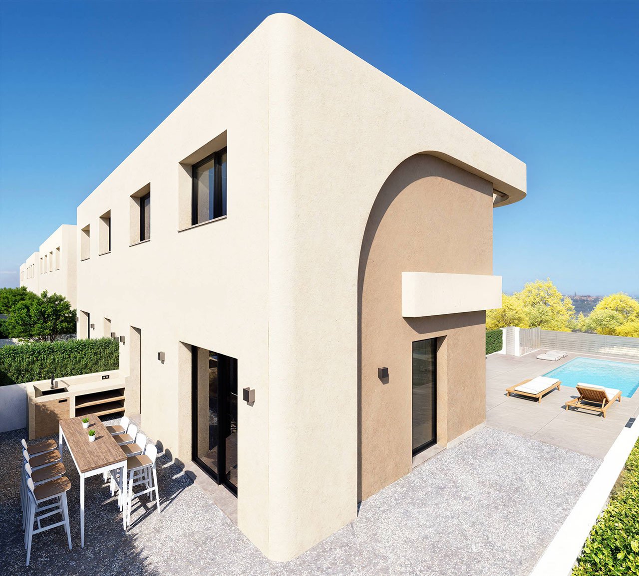 Doppelhaus-Villen mit 3 Schlafzimmern, 2 Bädern, Gäste-WC, Dachterrasse, Kfz-Stellplatz und optionalem Privatpool - 6