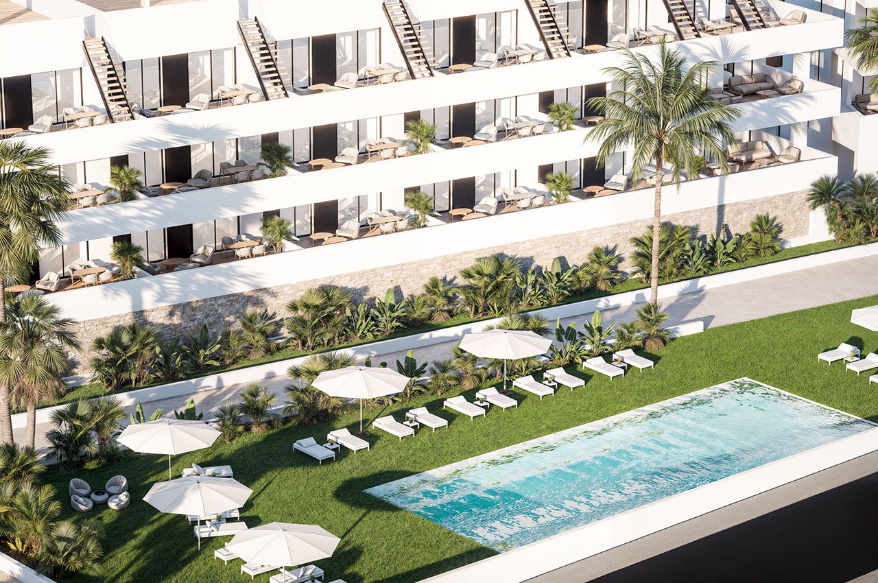 Appartements mit 2 Schlafzimmern, 2 Bädern, Gemeinschaftspools und Meerblick - 1