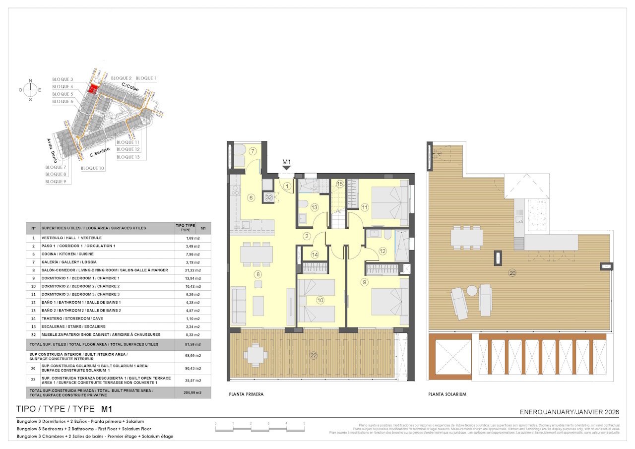Obergeschoss-Wohnungen mit 3 Schlafzimmern, 2 Bädern, Dachterrasse, Tiefgaragenstellplatz, Gemeinschaftspools und beheizten Whirlpools - 11