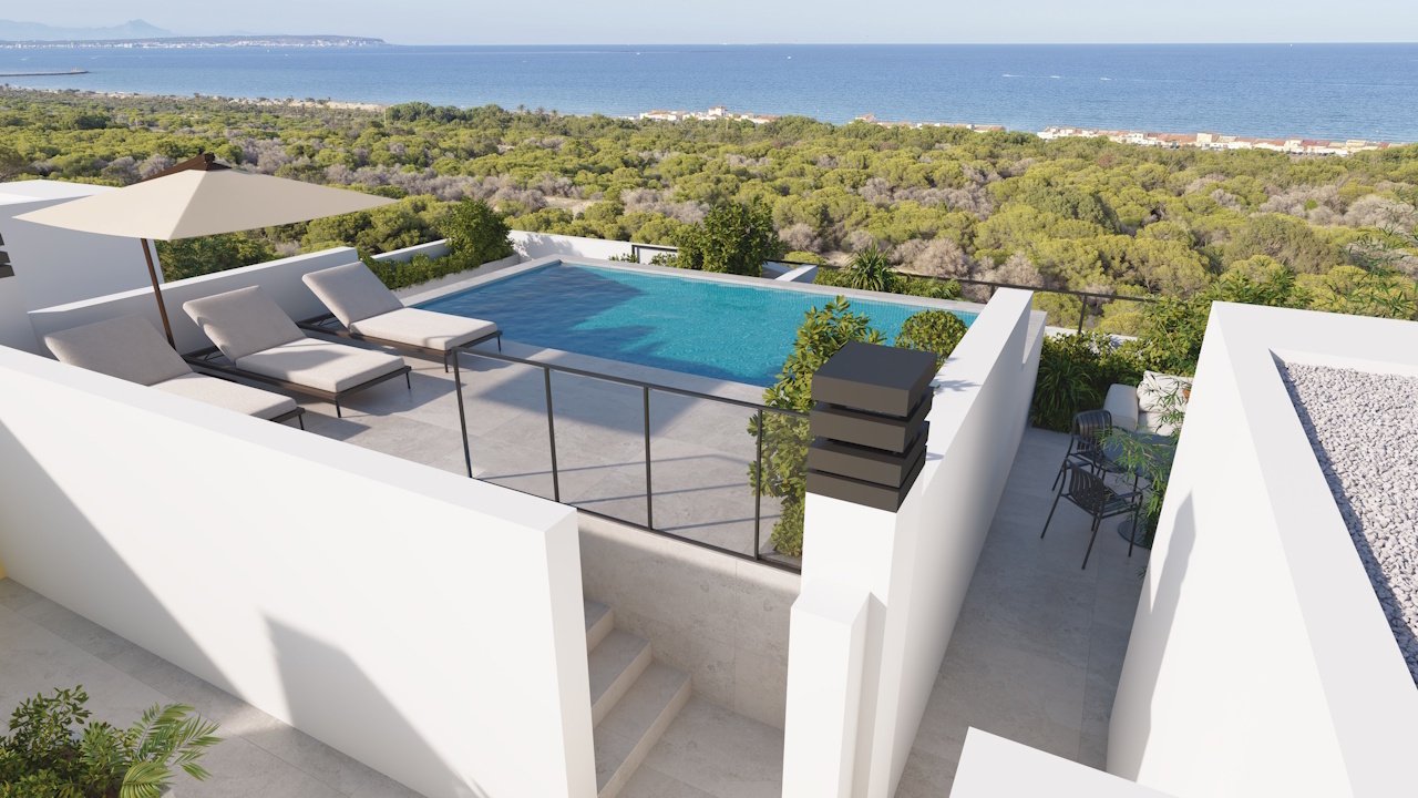 Moderne Appartements mit 3 Schlafzimmern, 2 Bädern, Gemeinschaftspool und zum Teil auch mit Meerblick nur 800 m vom wunderschönen Sandstrand - 4