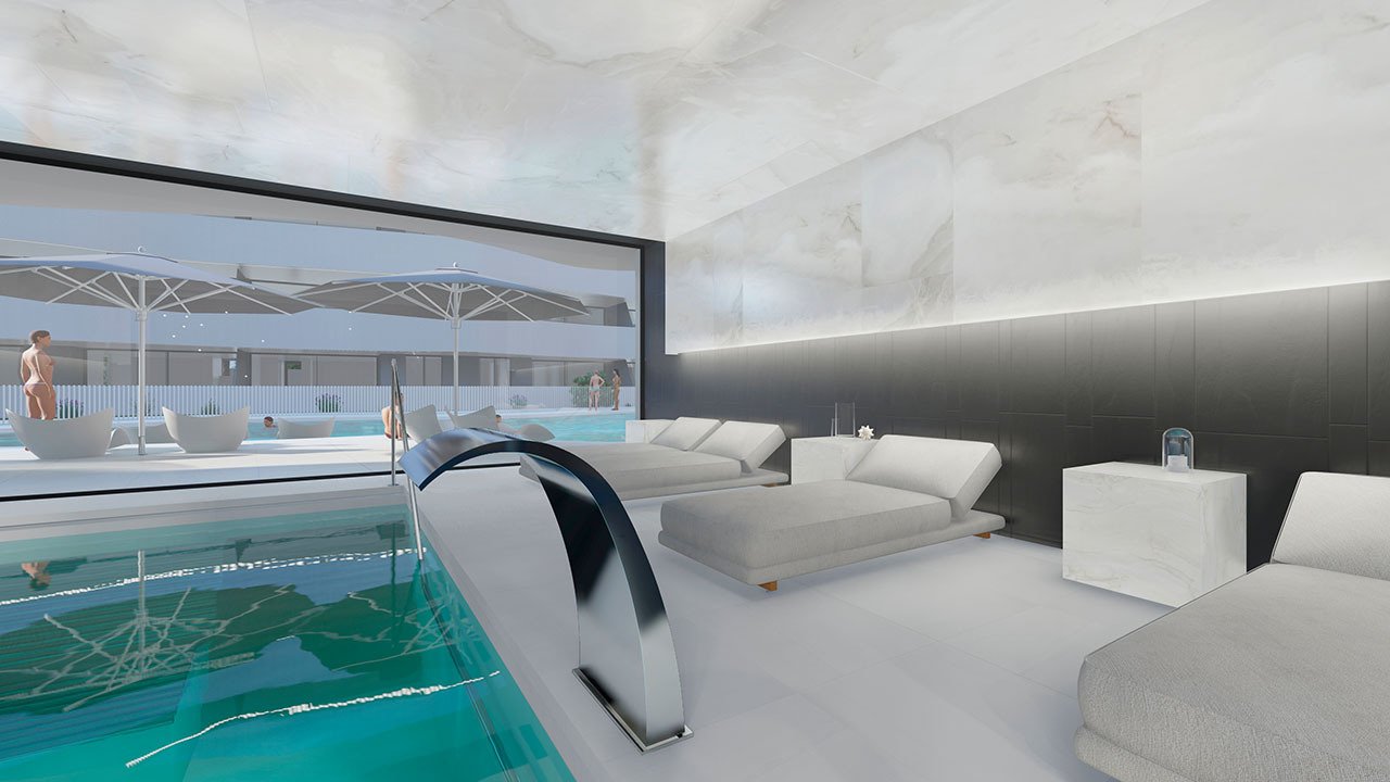 Appartements mit 2 Schlafzimmern, 2 Bädern, Klimaanlage und Einbauküchen mit Elektrogeräten in abgeschlossener Anlage mit Gemeinschaftspool und SPA - 24