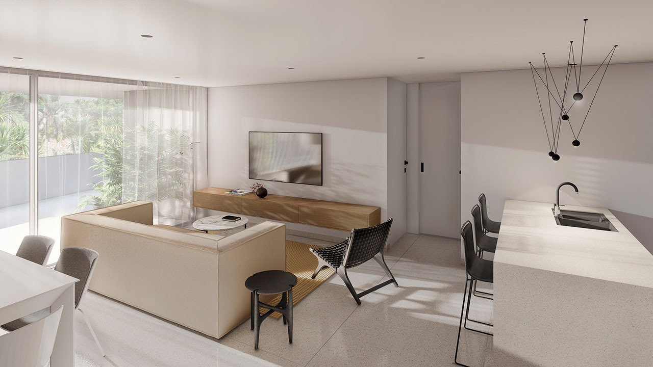 Appartements mit 2 Schlafzimmern, 2 Bädern, Klimaanlage und Einbauküchen mit Elektrogeräten in abgeschlossener Anlage mit Gemeinschaftspool und SPA - 8