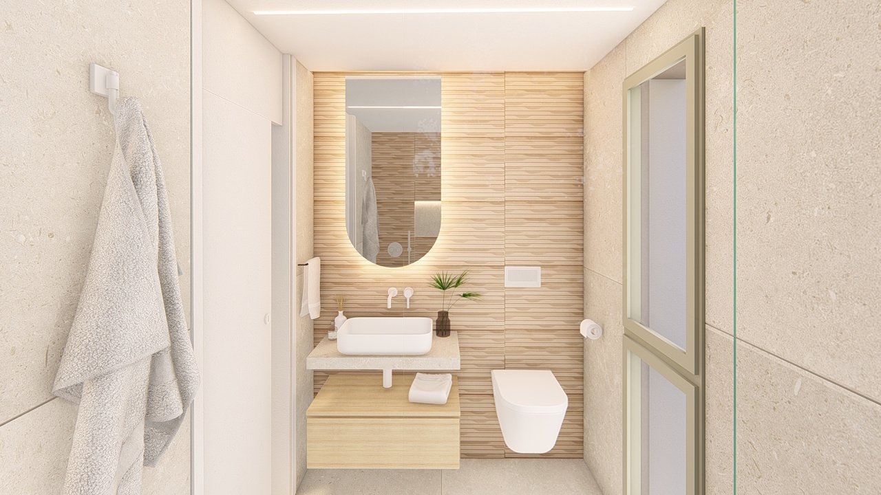 Penthouse-Wohnungen mit 3 Schlafzimmern, Tiefgaragenstellplatz und Gemeinschaftspool in einer wunderschönen Golfanlage und nur 500 m vom Strand - 20