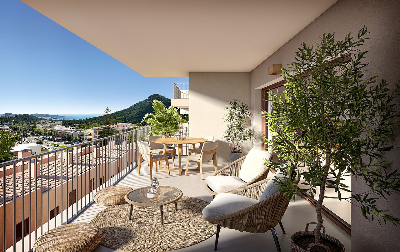 Appartements mit 2 Schlafzimmern, 2 Bädern, Klimaanlage, Gemeinschaftspool, Tiefgaragenstellplatz und Meerblick - 9