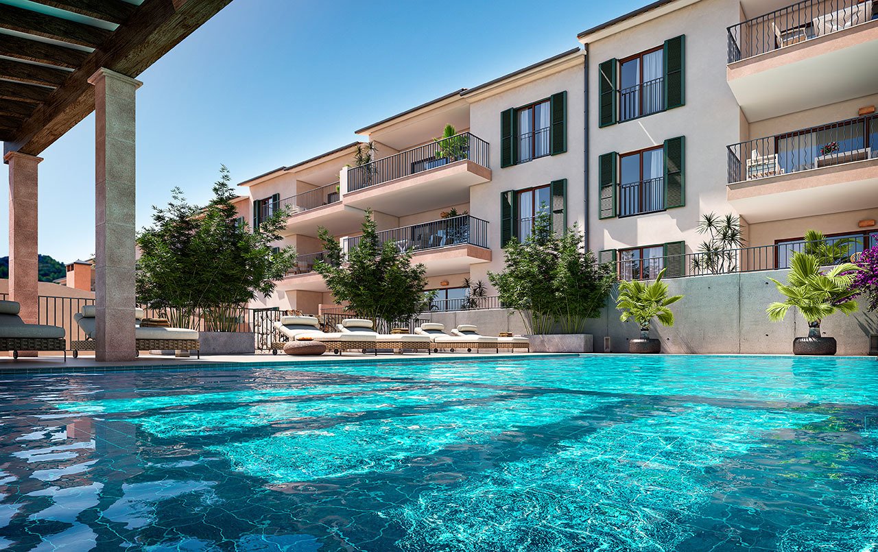 Appartements mit 2 Schlafzimmern, 2 Bädern, Klimaanlage, Gemeinschaftspool, Tiefgaragenstellplatz und Meerblick - 1